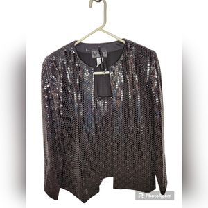 Alex Evenings Black Tank Jacket Size S